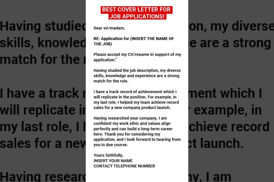 Cover letter sample