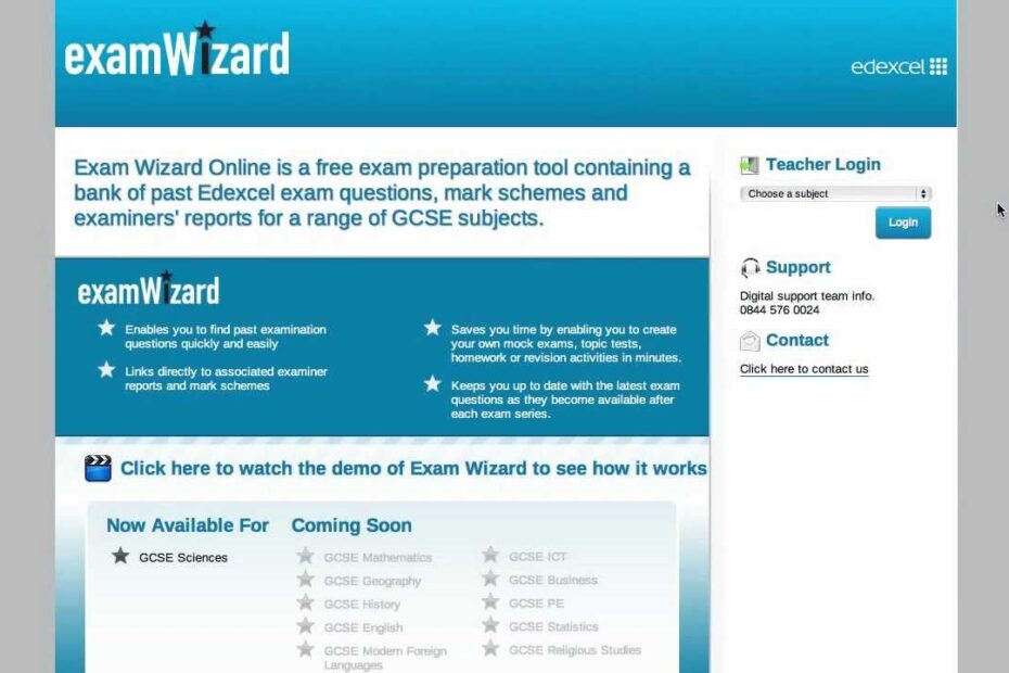 Edexcel exam wizard