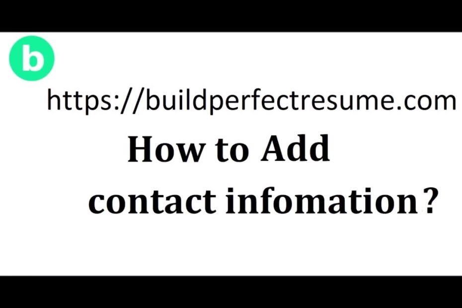 My perfect resume contact