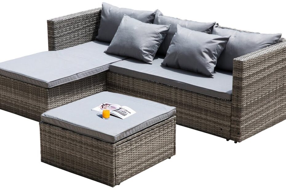 Rattan corner garden furniture