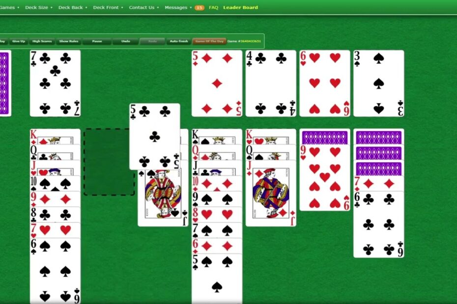 Solitaire green felt
