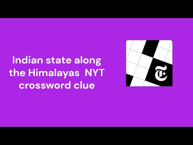 State of india crossword clue