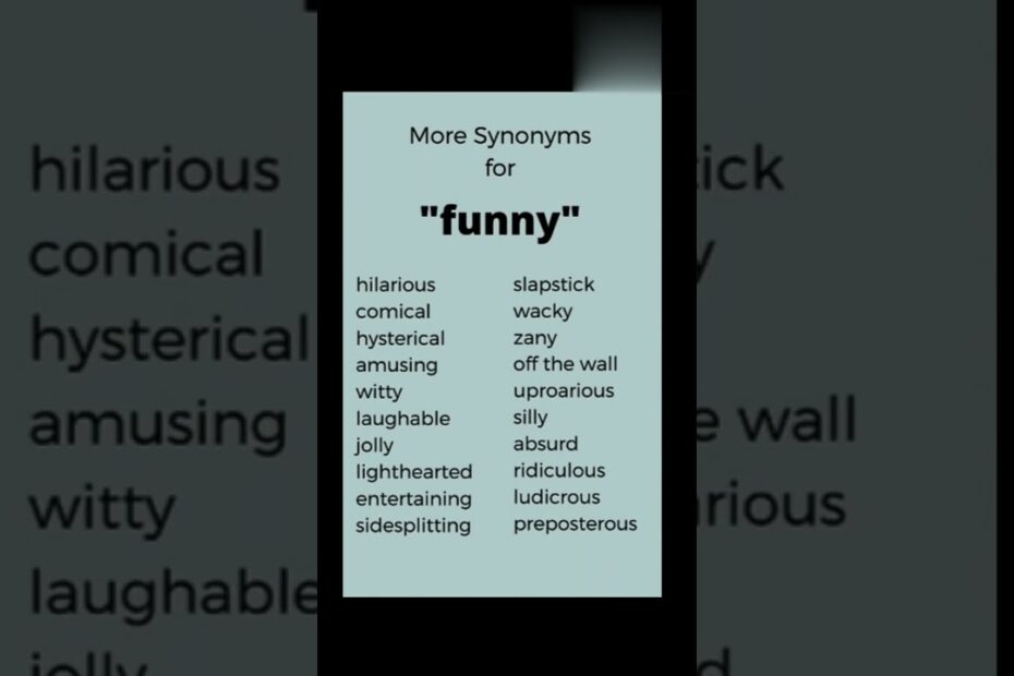 Synonyms for funny